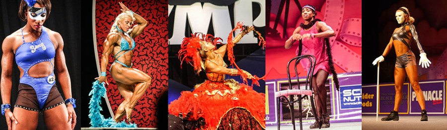 Costumes and props in bodybuilding posing could increase the entertainment value.